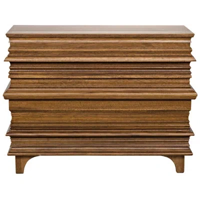 Noir Bernard 3 Drawer Accent Chest In Dark Walnut