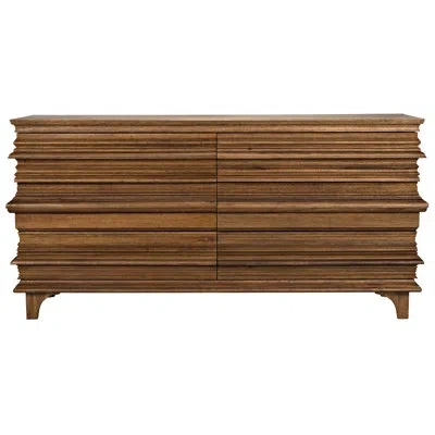 Noir Bernard 6 Drawer Double Dresser In Dark Walnut