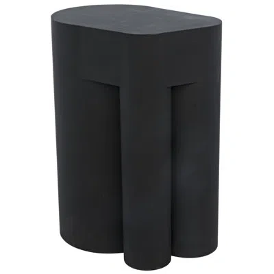 Noir Blair Steel Block End Table In Matte Black