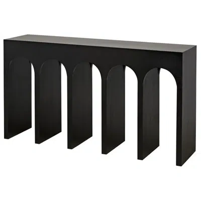 Noir Bridge Console Table In Hand Rubbed Black
