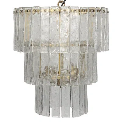 Noir Bruna 4 - Light Unique / Statement Tiered Chandelier In Antique Brass