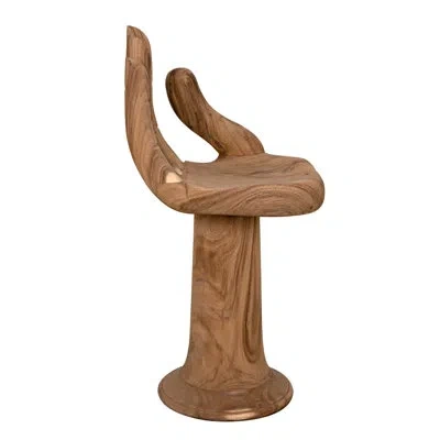 Noir Buddha Solid Wood 26" Counter Stool In Brown
