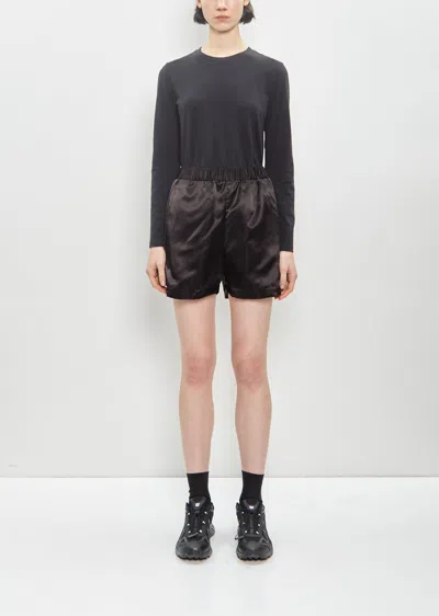 Noir By Kei Ninomiya Acetate Satin Shorts In Black