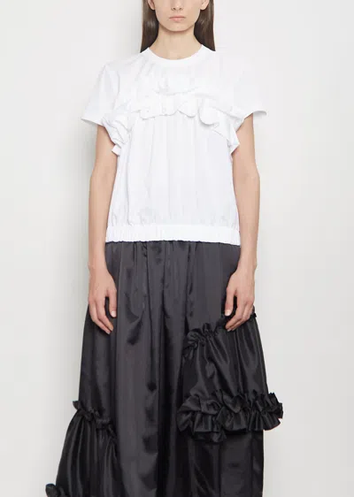 Noir By Kei Ninomiya Cotton Ponte Ruffle T-shirt