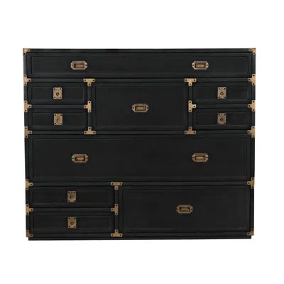 Noir Charles 10 Drawer 48" W Solid Wood Dresser In Pale