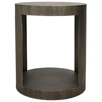 Noir Chrysler Floor Shelf End Table In Aged Brass