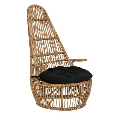 Noir Clementine Upholstered Armchair In Black