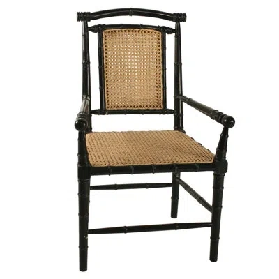 Noir Colonial Arm Chair In Hand Rubbed Black