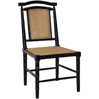 Noir Colonial Solid Wood Side Chair In Hand Rubbed Black