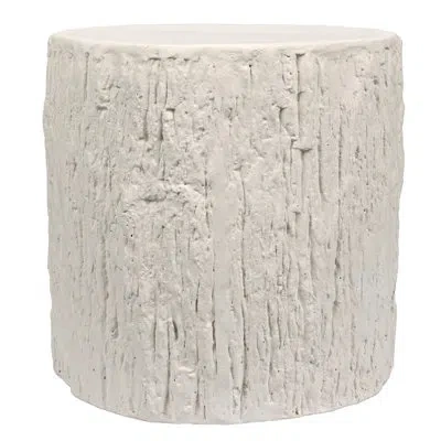 Noir Concrete Drum End Table In White