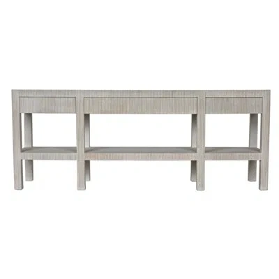 Noir Conrad 81" Console Table In White Wash