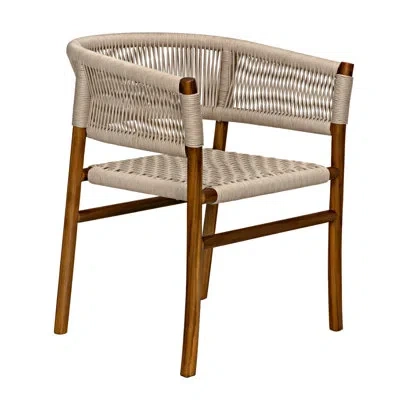 Noir Conrad Windsor Back Arm Chair In Khaki/brown