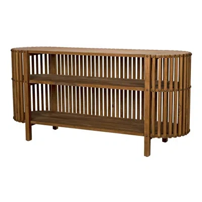 Noir Consuela 66.5" Solid Wood Console Table In Brown