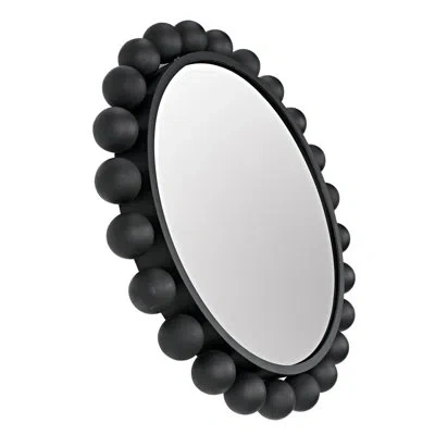 Noir Cooper Industrial Distressed Accent Mirror In Black