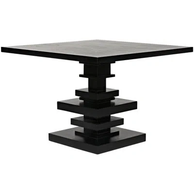 Noir Corum Dining Table In Hand Rubbed Black
