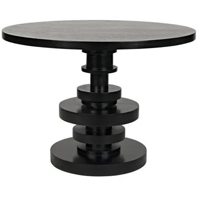 Noir Corum Dining Table In Hand Rubbed Black