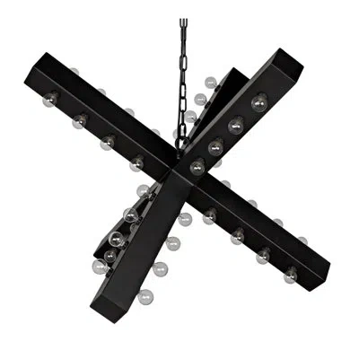 Noir Cruzar 48 - Light Unique / Statement Geometric Chandelier In Matte Black