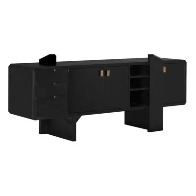 Noir Dallas 78.5'' Sideboard In Hand Rubbed Black