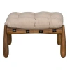 Noir Dante Solid Wood Vanity Stool In Beige;clear Coat Satin;transparent Verni