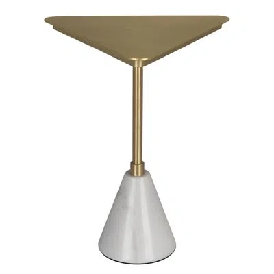 Noir Darwin End Table In Antique Brass