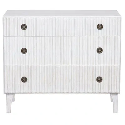 Noir Daryl 3 Drawer Dresser In White Wash