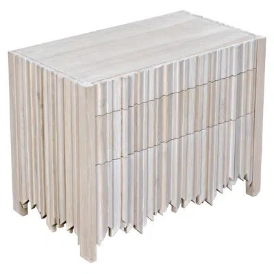 Noir Desdemona 3 Drawer 38" W Solid Wood Dresser In Bleached Elm