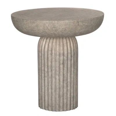 Noir Diva End Table In White Marble