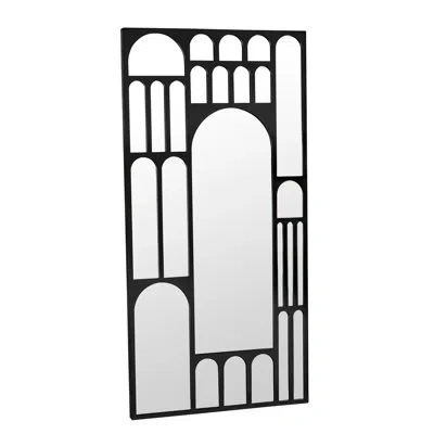 Noir Doorway Modern & Contemporary Accent Mirror In Matte Black