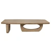 Noir Douglas Solid Wood Sled Coffee Table No In Bleached Walnut