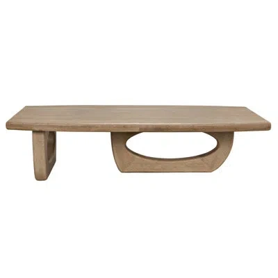 Noir Douglas Solid Wood Sled Coffee Table No In Bleached Walnut