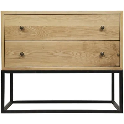 Noir Downtown End Table With Storage In Waxed
