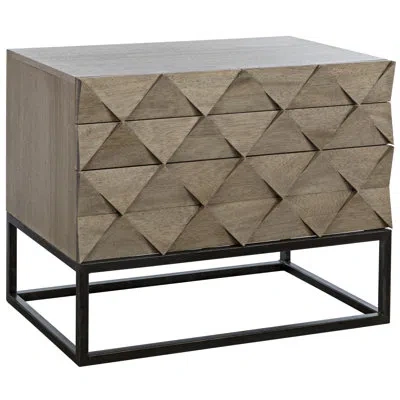 Noir Draco 3 Drawer Accent Chest In Black