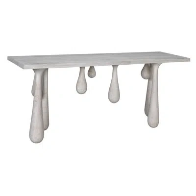 Noir Drop 76" Console Table In White Wash