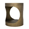 Noir Eclipse 26'' Tall Floor Shelf End Table In Aged Brass