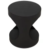 Noir Eclipse Drum End Table In Matte Black