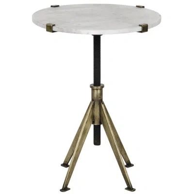 Noir Edith End Table In Antique Brass