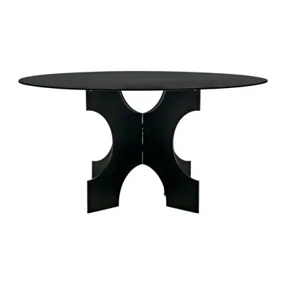 Noir Element Dining Table In Matte Black