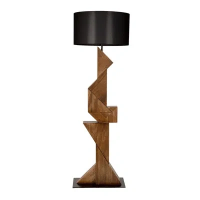 Noir Enigma I Floor Lamp With Shade In Brown