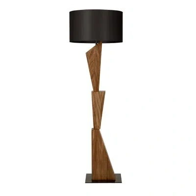 Noir Enigma Ii Floor Lamp With Shade In Brown