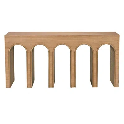 Noir Enzo 68.5" Solid Wood Console Table In Brown