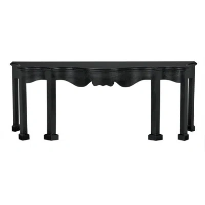 Noir Estate 84" Solid Wood Console Table In Hand Rubbed Black