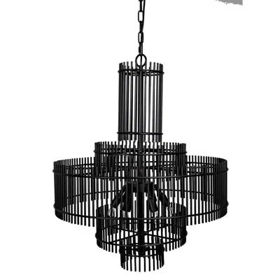 Noir Ghost 6 - Light Unique/statement Chandelier In Matte Black