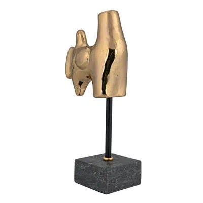 Noir Goker Sculpture In Antique Brass,gray,black