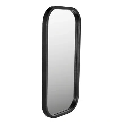 Noir Gorky Iron Rectangle Mirror In Matte Black