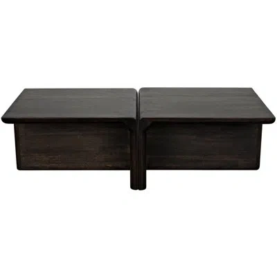 Noir Hagen Coffee Table L Leg In Ebony Walnut