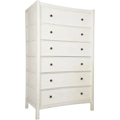 Noir Hampton 6 Drawer Chest In White Wash