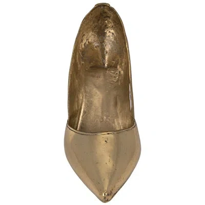 Noir Heel Sculpture In Antique Brass