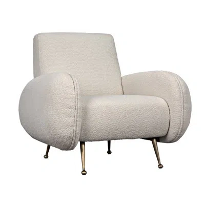 Noir Hera 35'' Wide Armchair In Off White