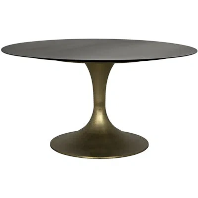 Noir Herno Dining Table In Antique Brass