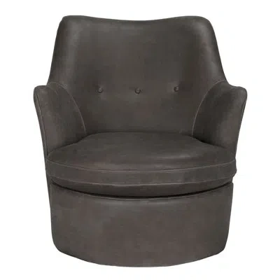 Noir Hotchkiss 30'' Wide Tufted Swivel Armchair In Boyce Black